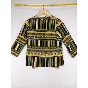 H&M Yellow Aztec long sleeve shirt size 4